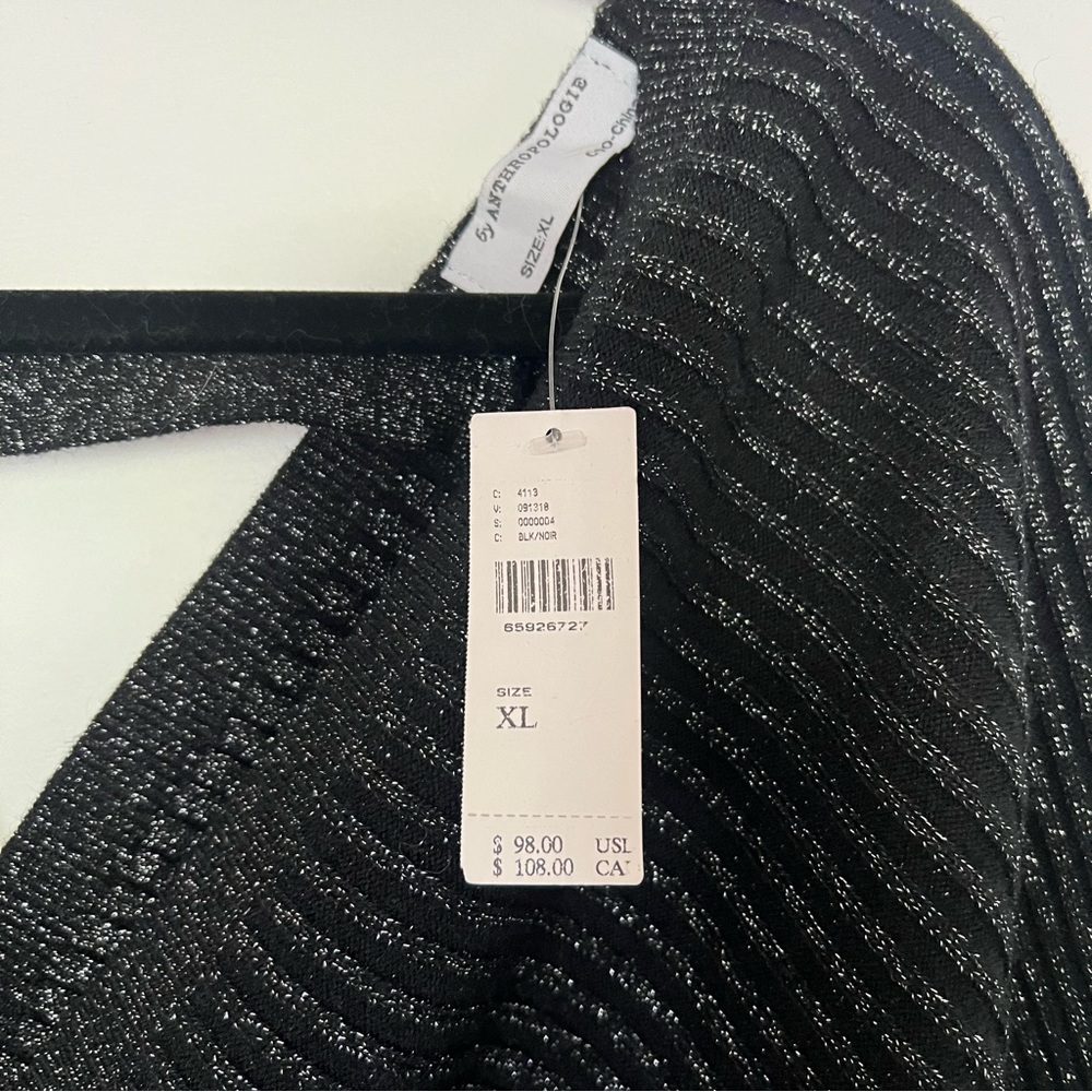 Anthropologie - Shimmer / Silver Surplice Pullover Sweater - Picture 2 of 8